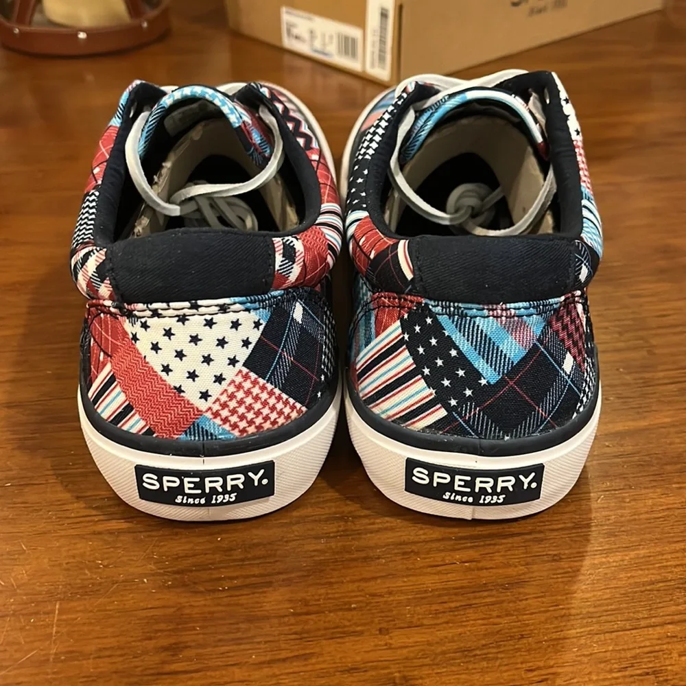 Sperry Top Sider Striper USA Flag shoes sneakers new boat deck 4th of July Mens